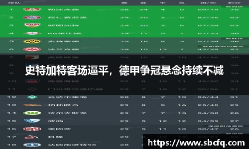 史特加特客场逼平，德甲争冠悬念持续不减