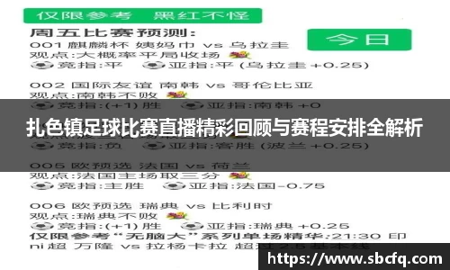 扎色镇足球比赛直播精彩回顾与赛程安排全解析